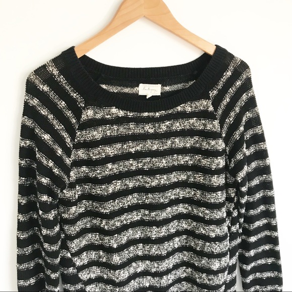 LOU & GREY Black Stripe Knit Sweater - Picture 2 of 7